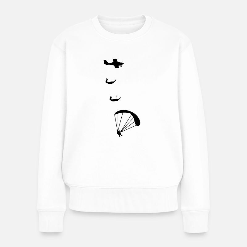 fallschirm - Frauen Premium Bio Pullover - Weiß