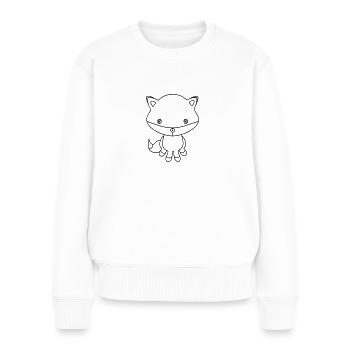 Clip art 4 enfants - renard - Pull Premium bio Femme - blanc - Devant - Julia (174cm)
