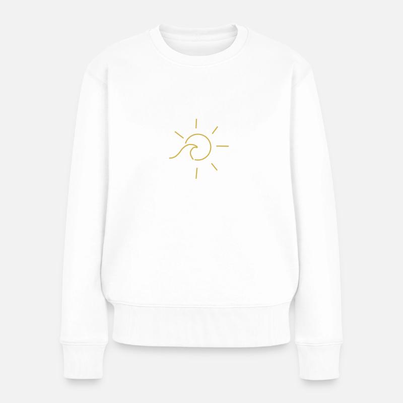 Sonne Welle - Frauen Premium Bio Pullover - Weiß