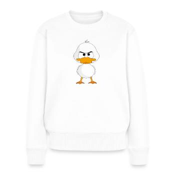 Angry duck: I'm ducking mad - Frauen Premium Bio Pullover - Weiß - Vorne - Julia (174cm)