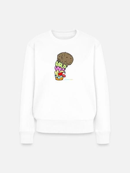 STUDIO HAKA-TOO TASTY - Frauen Premium Bio Pullover - Weiß