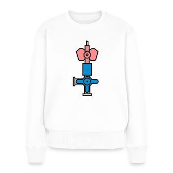 Dauerverweilkanüle Flexüle Zugang Infusionsbesteck - Frauen Premium Bio Pullover - Weiß - Vorne - Julia (174cm)