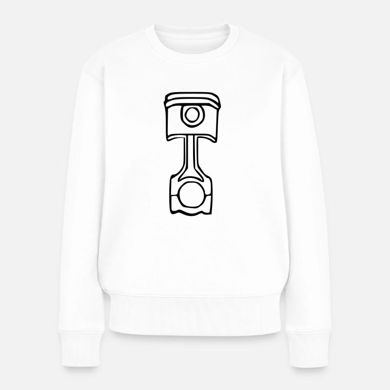 Kolben Pleuel Geschenk Geschenkidee - Frauen Premium Bio Pullover - Weiß