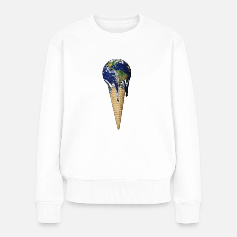 Globale Erwärmung - Frauen Premium Bio Pullover - Weiß