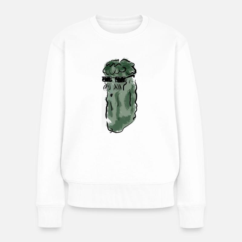 Gurke // Gurken - Frauen Premium Bio Pullover - Weiß