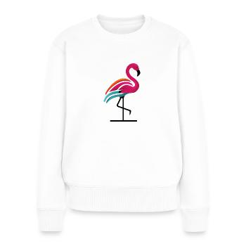 Flamingo - Frauen Premium Bio Pullover - Weiß - Vorne - Julia (174cm)