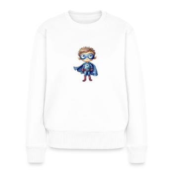 Illustration de l’aquarelle de super-héros - Pull Premium bio Femme - blanc - Devant - Julia (174cm)