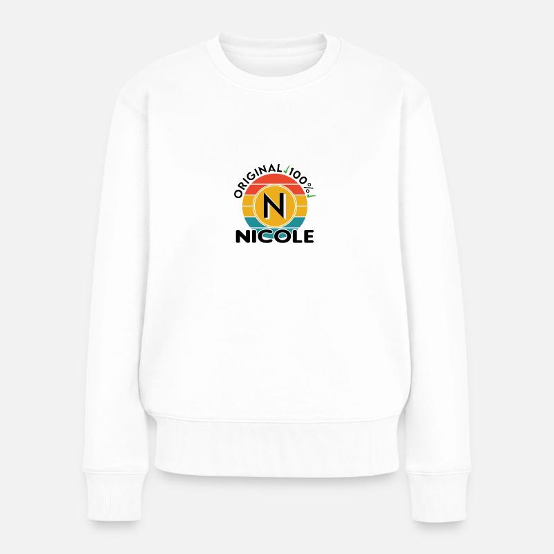 Nicole - Frauen Premium Bio Pullover - Weiß