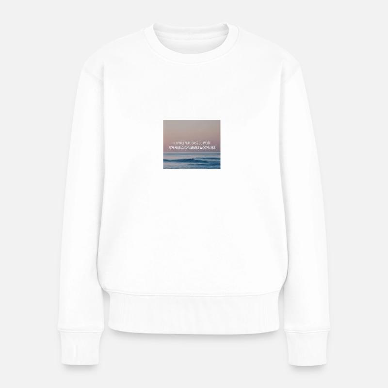 Ich will nur - Philipp Poisel - Frauen Premium Bio Pullover - Weiß