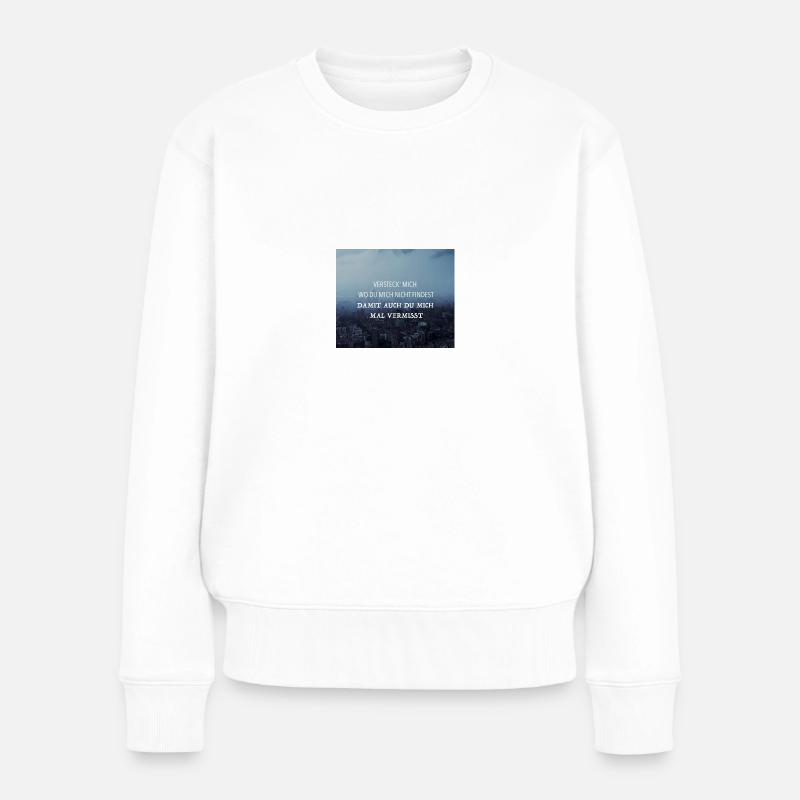 Ich will nur - Philipp Poisel - Frauen Premium Bio Pullover - Weiß