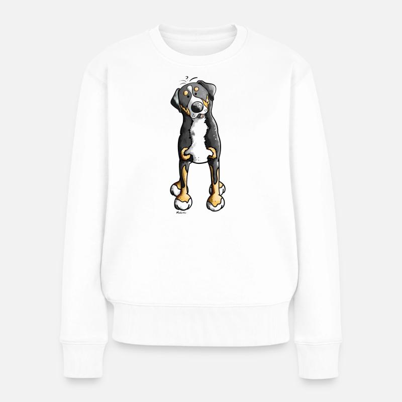 Witziger Schweizer Sennenhund - Frauen Premium Bio Pullover - Weiß