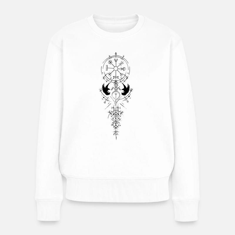 Vegvisir 2.0 - Frauen Premium Bio Pullover - Weiß