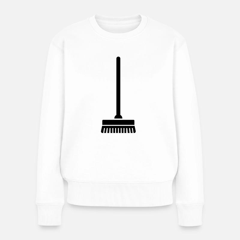 Besen - Frauen Premium Bio Pullover - Weiß