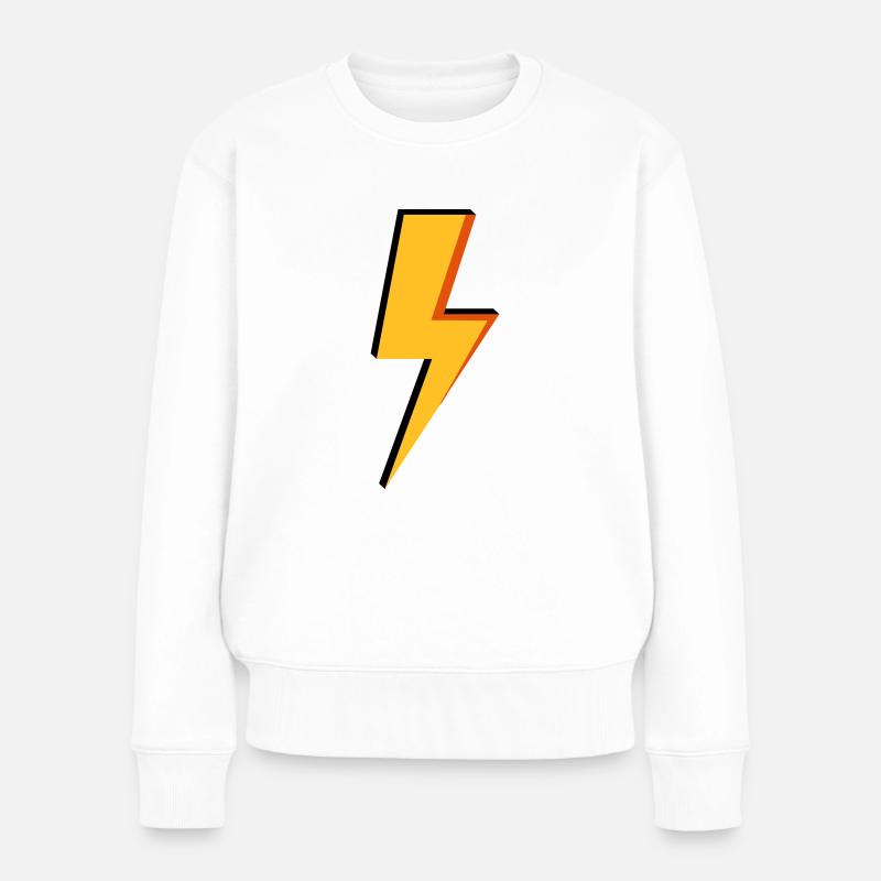 Blitz - Leistung - Strom - Frauen Premium Bio Pullover - Weiß