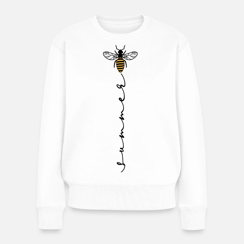 Biene Sommer Summer - Frauen Premium Bio Pullover - Weiß