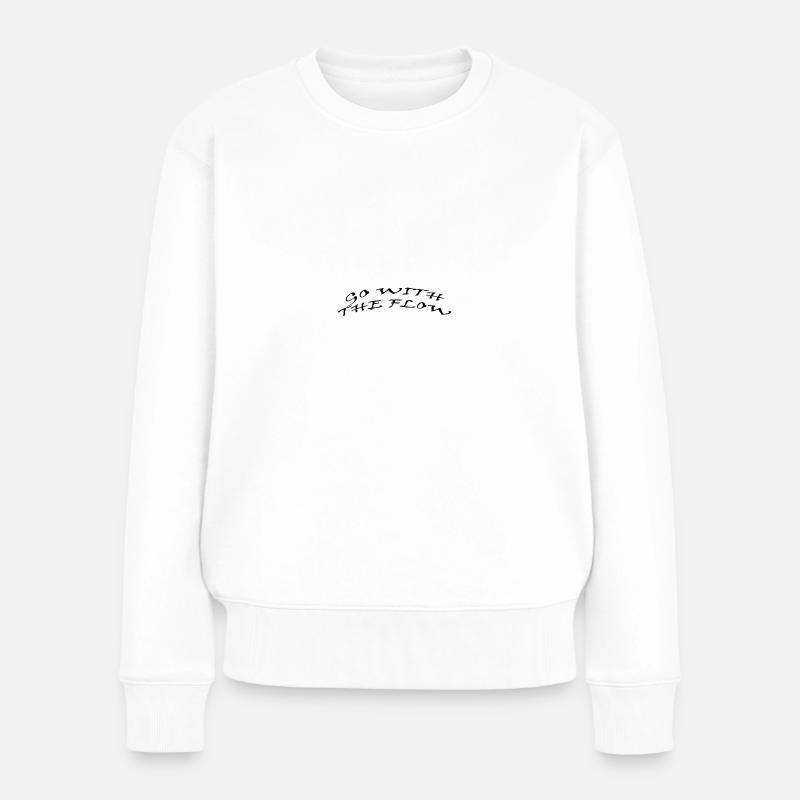 go with the flow - Frauen Premium Bio Pullover - Weiß