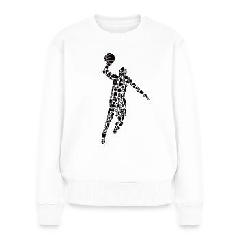 Symboles de basket-ball Enfants Garçons Basketball - Pull Premium bio Femme - blanc - Devant - Julia (174cm)