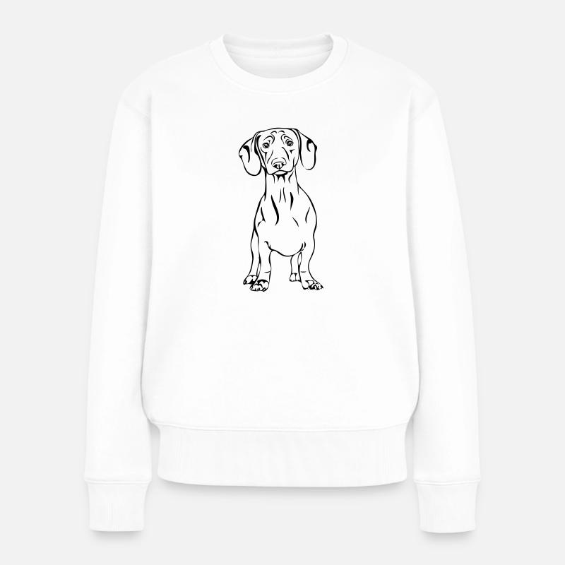 DACKEL DACHSHUND stehend Hund Hunde Wilsigns - Frauen Premium Bio Pullover - Weiß