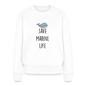 Sauver la vie marine - Baleine - Pull Premium bio Femme - blanc - Devant - Julia (174cm)