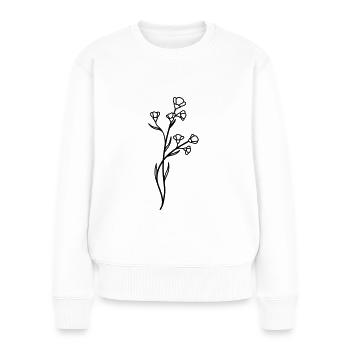 fleur sauvage simple - Pull Premium bio Femme - blanc - Devant - Julia (174cm)
