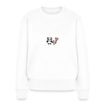 Große Schwester Panda Geschenk Schwangerschaft - Frauen Premium Bio Pullover - Weiß - Vorne - Julia (174cm)