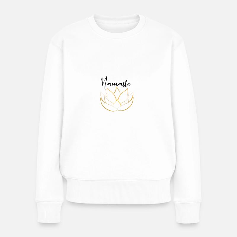 Namaste - Frauen Premium Bio Pullover - Weiß