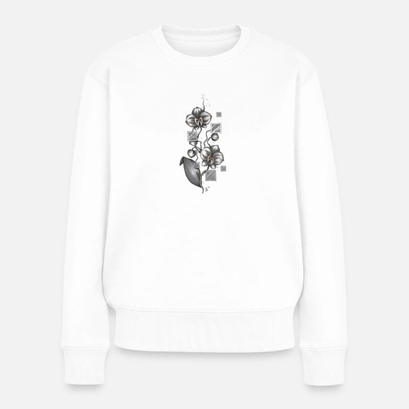 orchidée - Pull Premium bio Femme - blanc