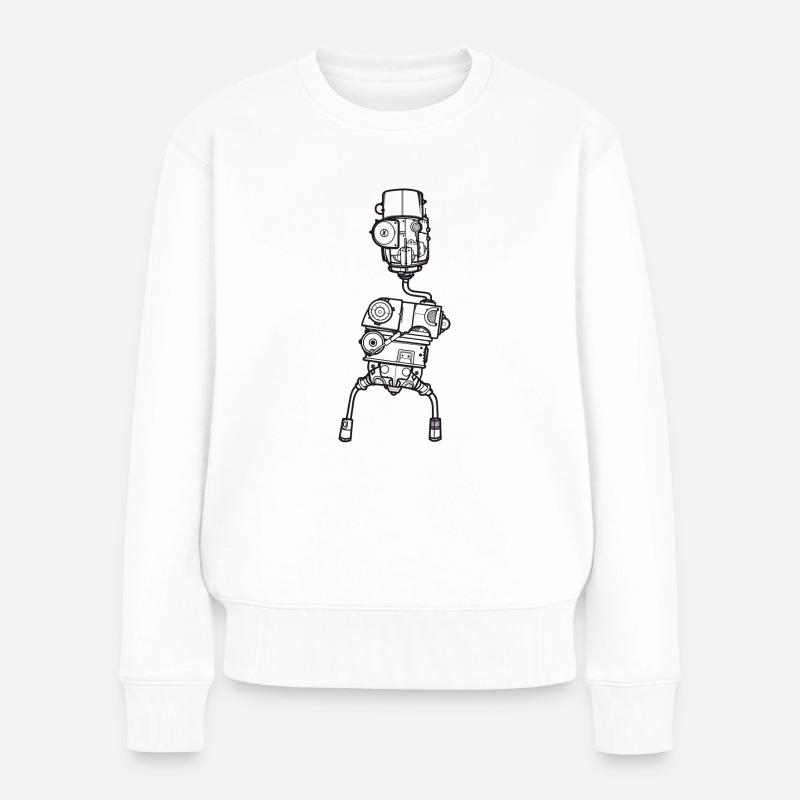 Dancing Wankelbot 83 - Frauen Premium Bio Pullover - Weiß