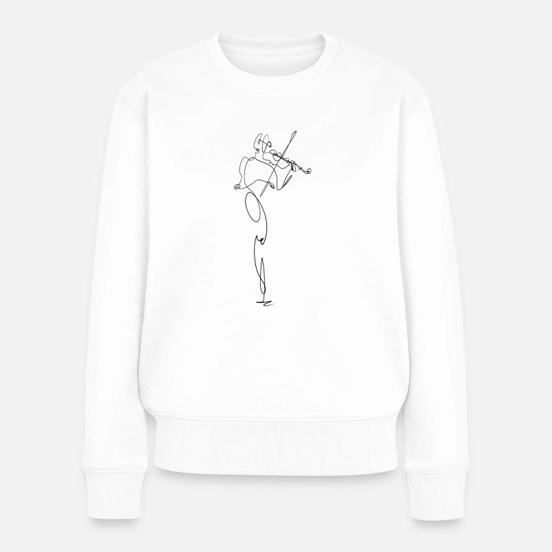 Violine, Musik, Musiker, Geiger - Frauen Premium Bio Pullover - Weiß