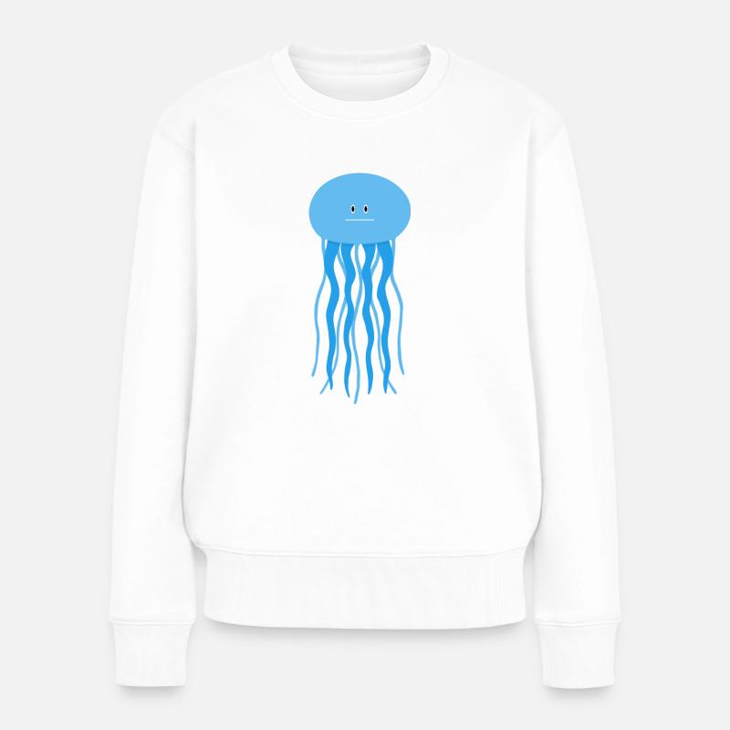 Madface Qualle - Frauen Premium Bio Pullover - Weiß