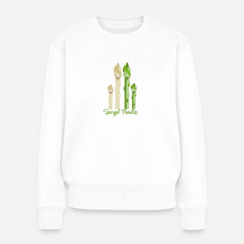 spargel familie,spargel,weisser spargel,familie - Frauen Premium Bio Pullover - Weiß