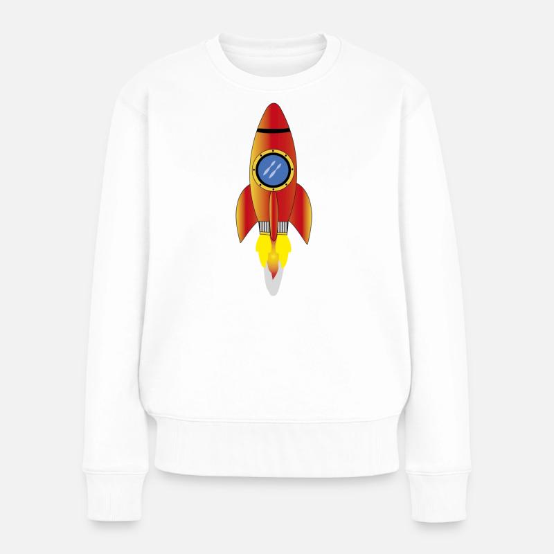 Rakete - Frauen Premium Bio Pullover - Weiß