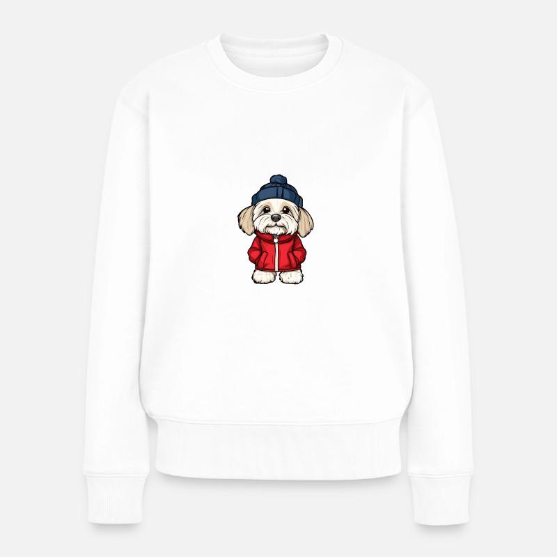 Havanese Hund Stylisch - Frauen Premium Bio Pullover - Weiß