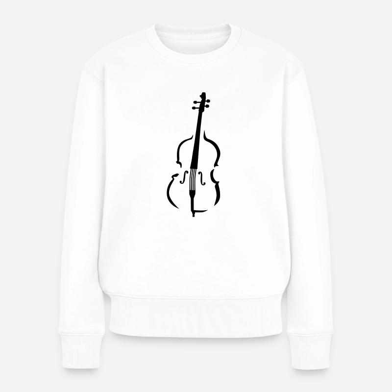 Kontrabass - Frauen Premium Bio Pullover - Weiß