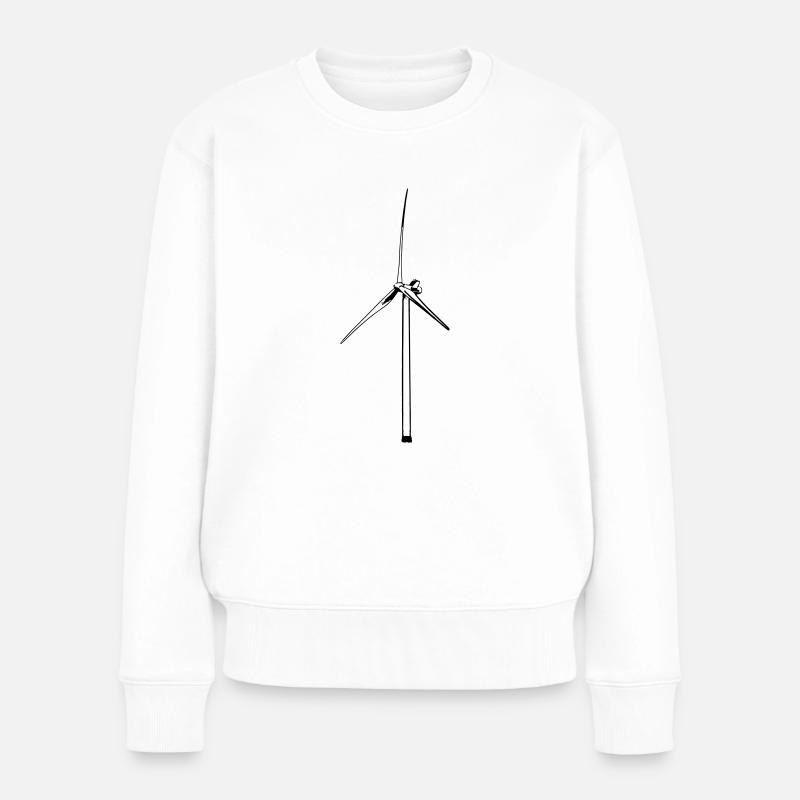 Windrad - Frauen Premium Bio Pullover - Weiß