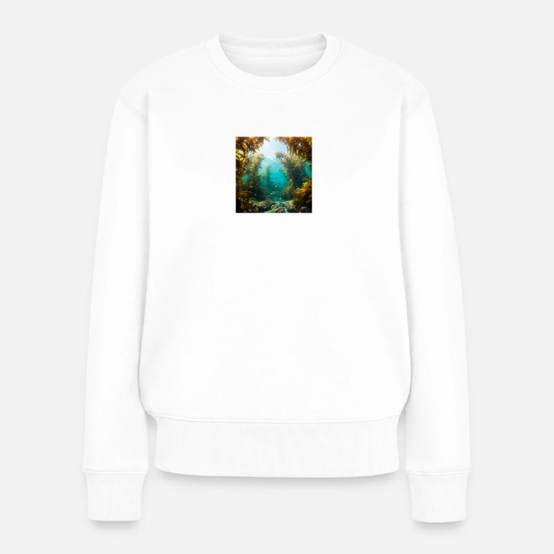 Kelp forest - Women's Premium Organic Jumper - white