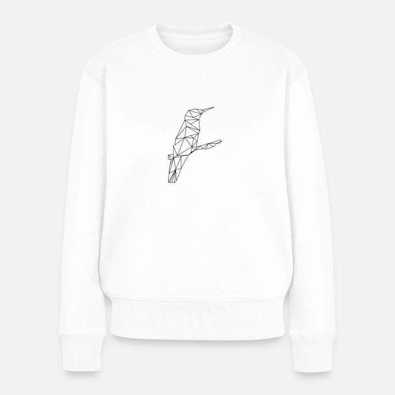 Low Poly Art - Kolibri - Frauen Premium Bio Pullover - Weiß