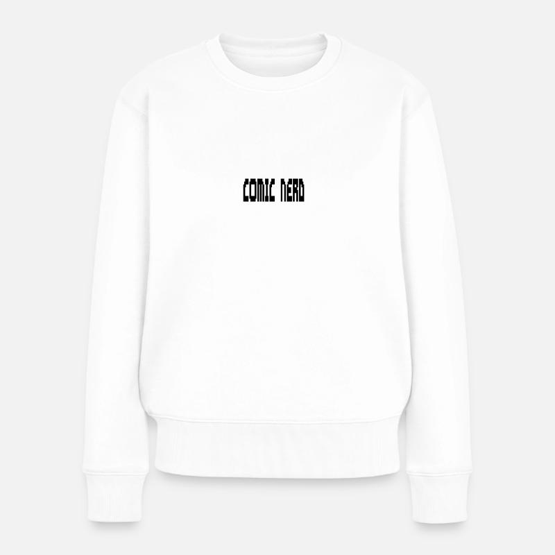 COMIC NERD - Frauen Premium Bio Pullover - Weiß
