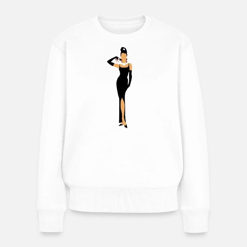 Diamantfrühstück mit Katze - Frauen Premium Bio Pullover - Weiß