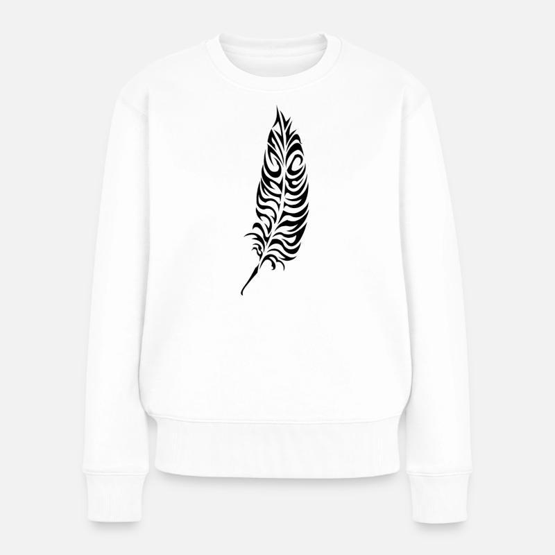 Feather-2 - Frauen Premium Bio Pullover - Weiß
