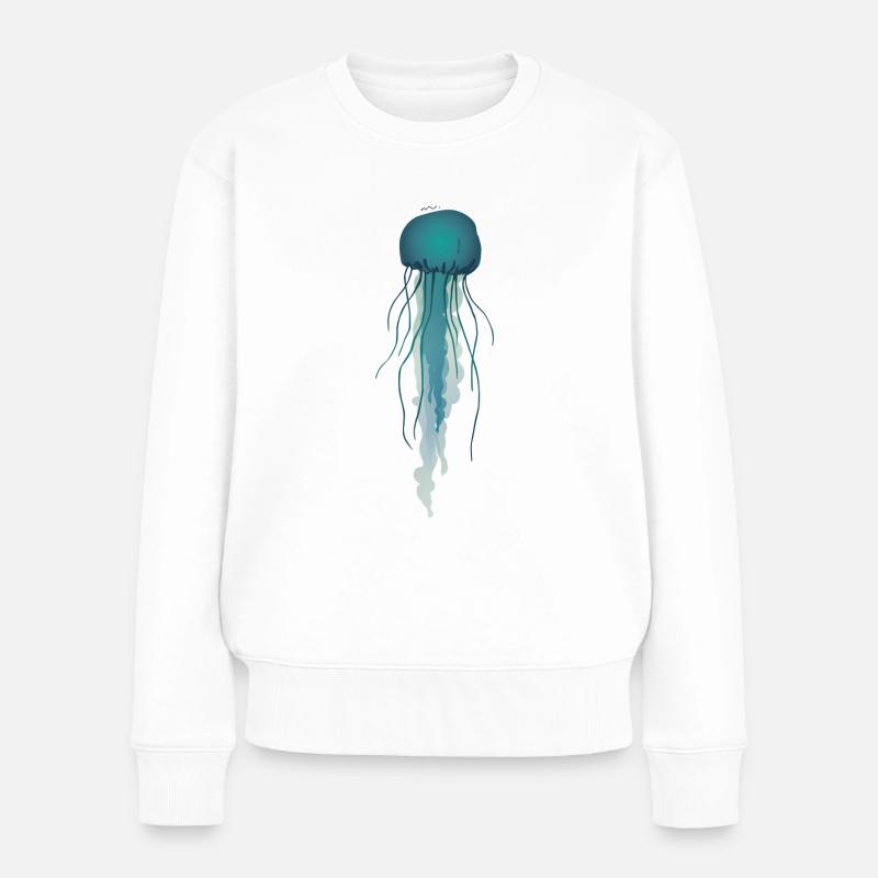 Quallententakeln - Frauen Premium Bio Pullover - Weiß