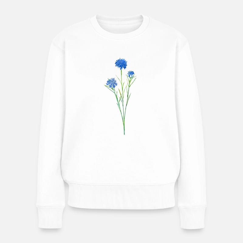 Bleuet. - Pull Premium bio Femme - blanc