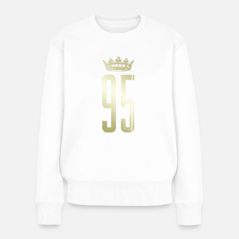 95 Nummer Krone - Frauen Premium Bio Pullover - Weiß