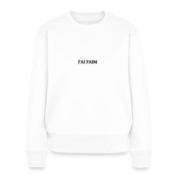 J'AI FAIM - Pull Premium bio Femme - blanc - Devant - Julia (174cm)