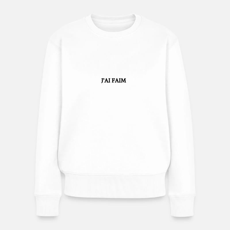 ICH HABE HUNGER - Frauen Premium Bio Pullover - Weiß