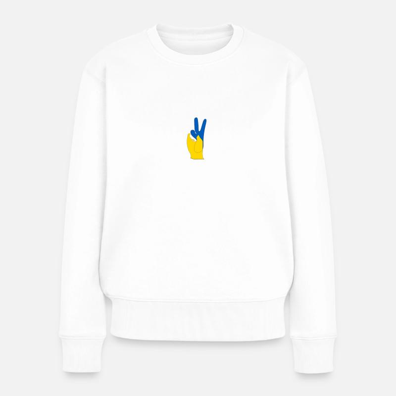 Ukraine - Frauen Premium Bio Pullover - Weiß