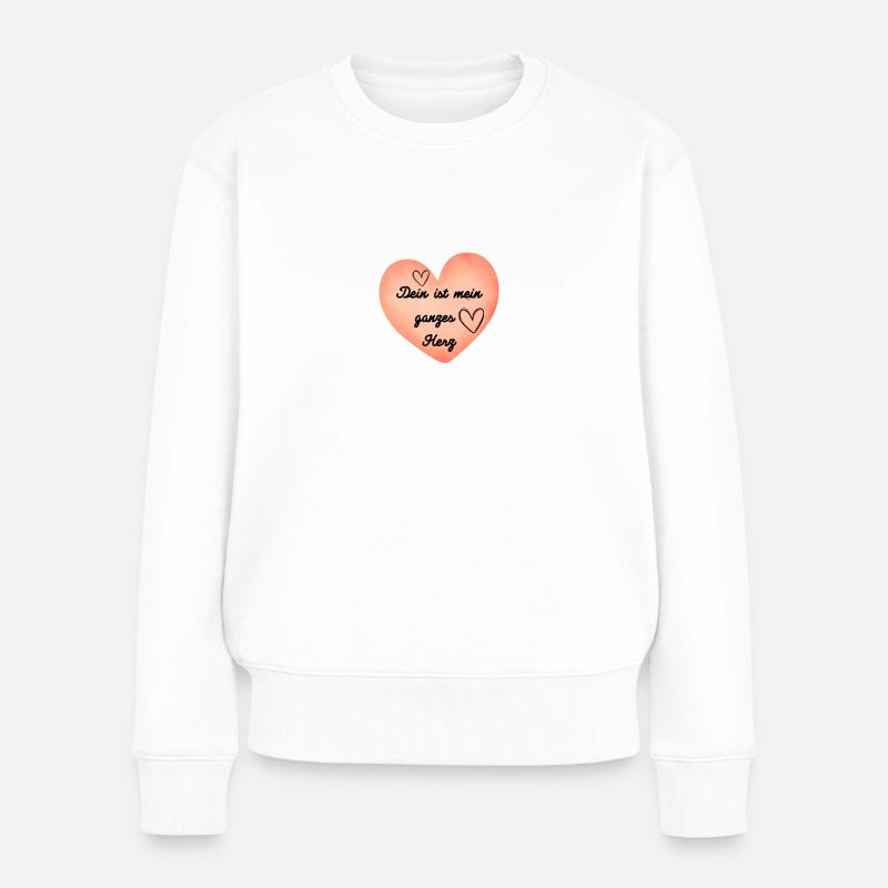 Love - Frauen Premium Bio Pullover - Weiß