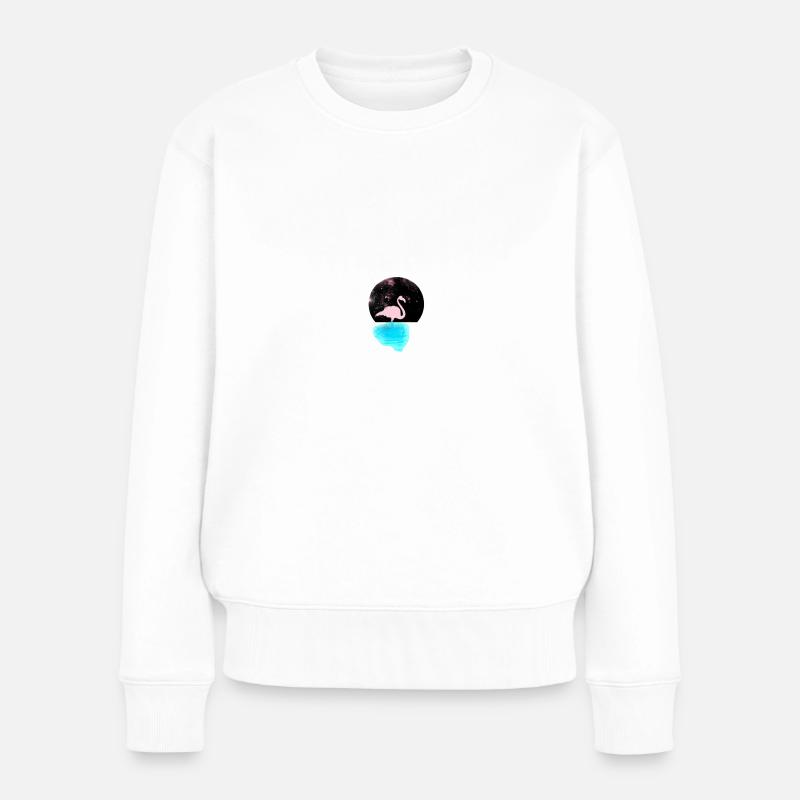 Flamingo See Galaxie Geschenkidee A.I. Art - Frauen Premium Bio Pullover - Weiß