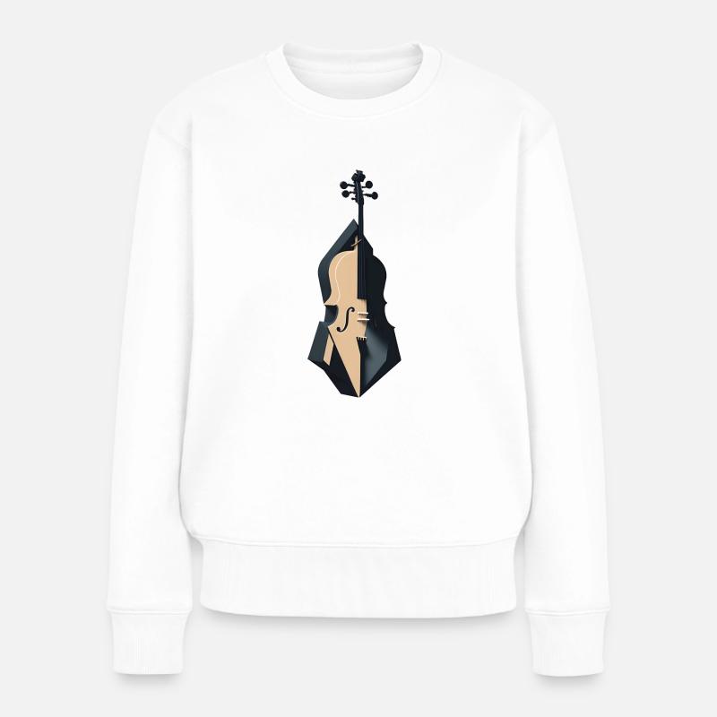 Violoncelle géométrique - Pull Premium bio Femme - blanc