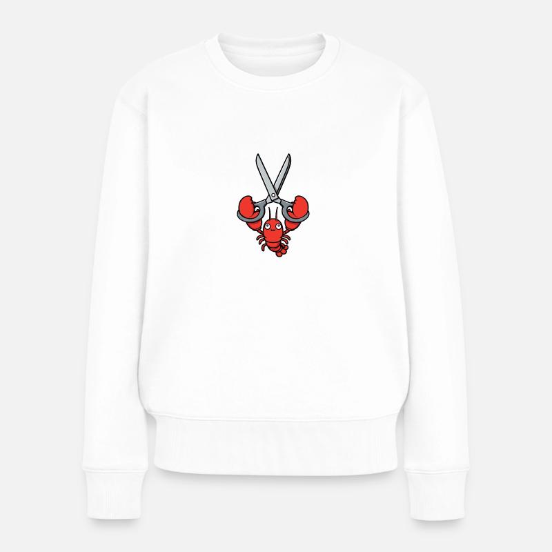 Comic Lobster Krebs Hummer Languste Meer Schere - Frauen Premium Bio Pullover - Weiß